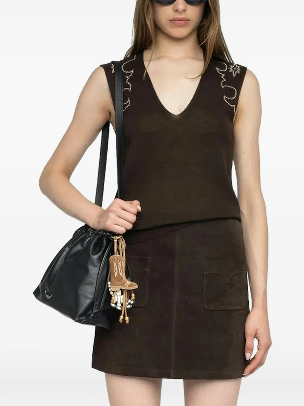 Zadig&Voltaire Mouwloze top Bruin