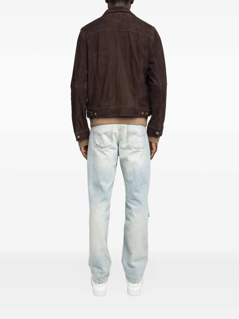 Zadig&Voltaire Bases suède jack met knoopsluiting Bruin