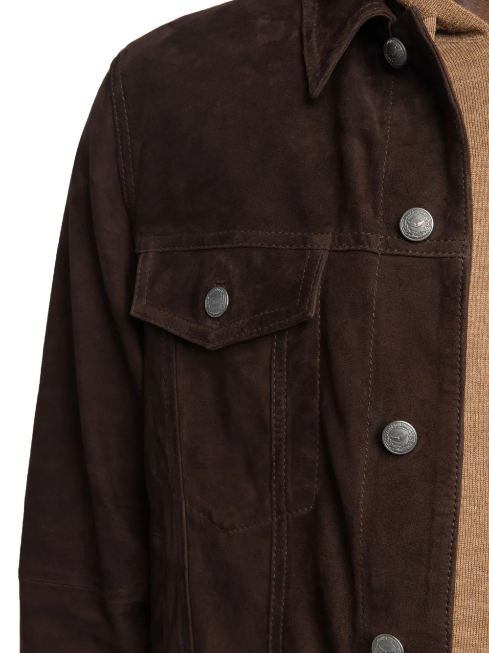 Zadig&Voltaire Bases suède jack met knoopsluiting Bruin