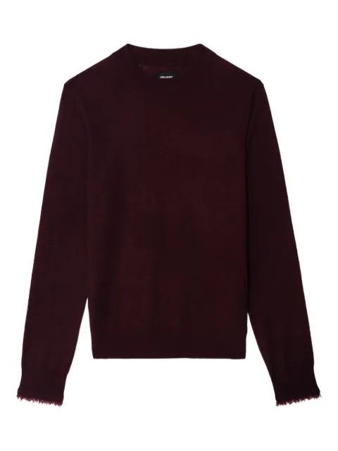 Zadig&Voltaire Ivy frayed-cuffs crew-neck sweater