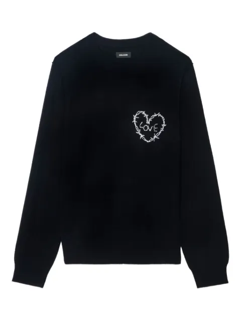 Zadig&Voltaire heart-embroidery wool sweater