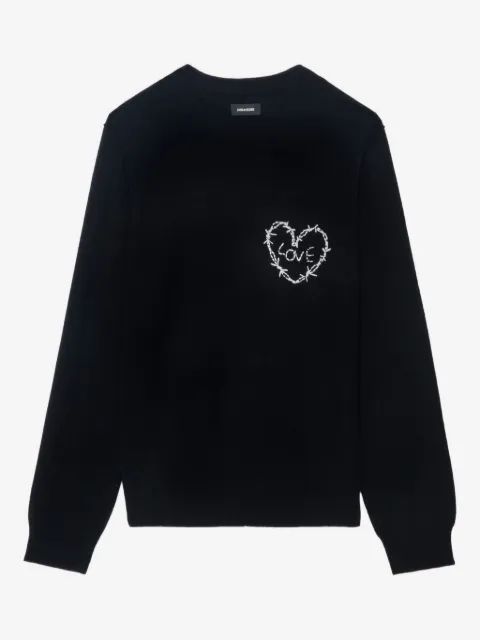 Zadig&Voltaire heart-embroidery wool sweater