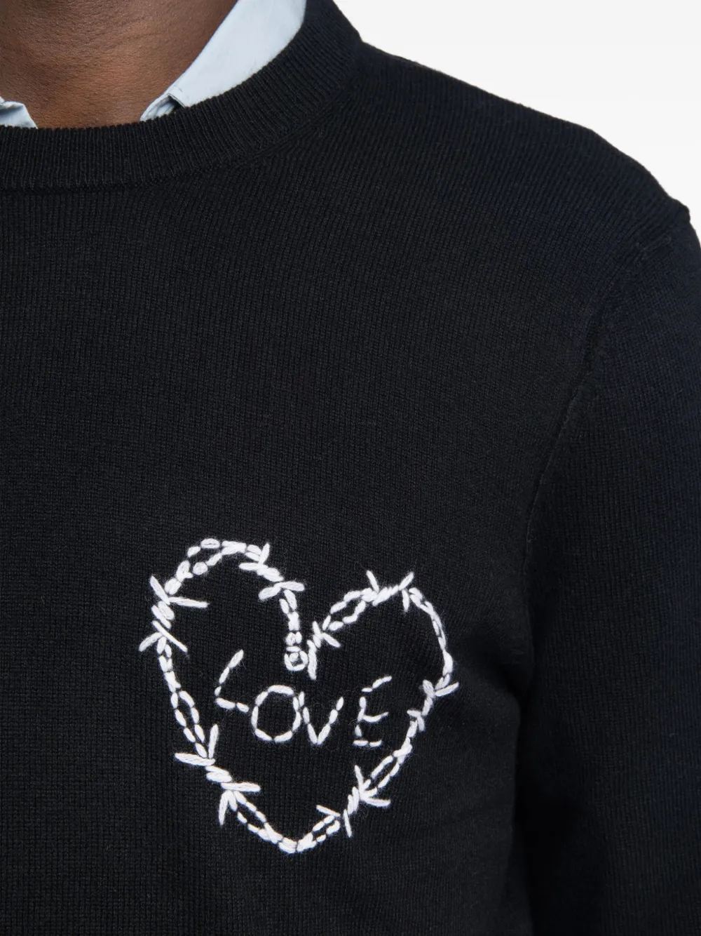 Zadig&Voltaire Wollen trui met geborduurd hart Zwart