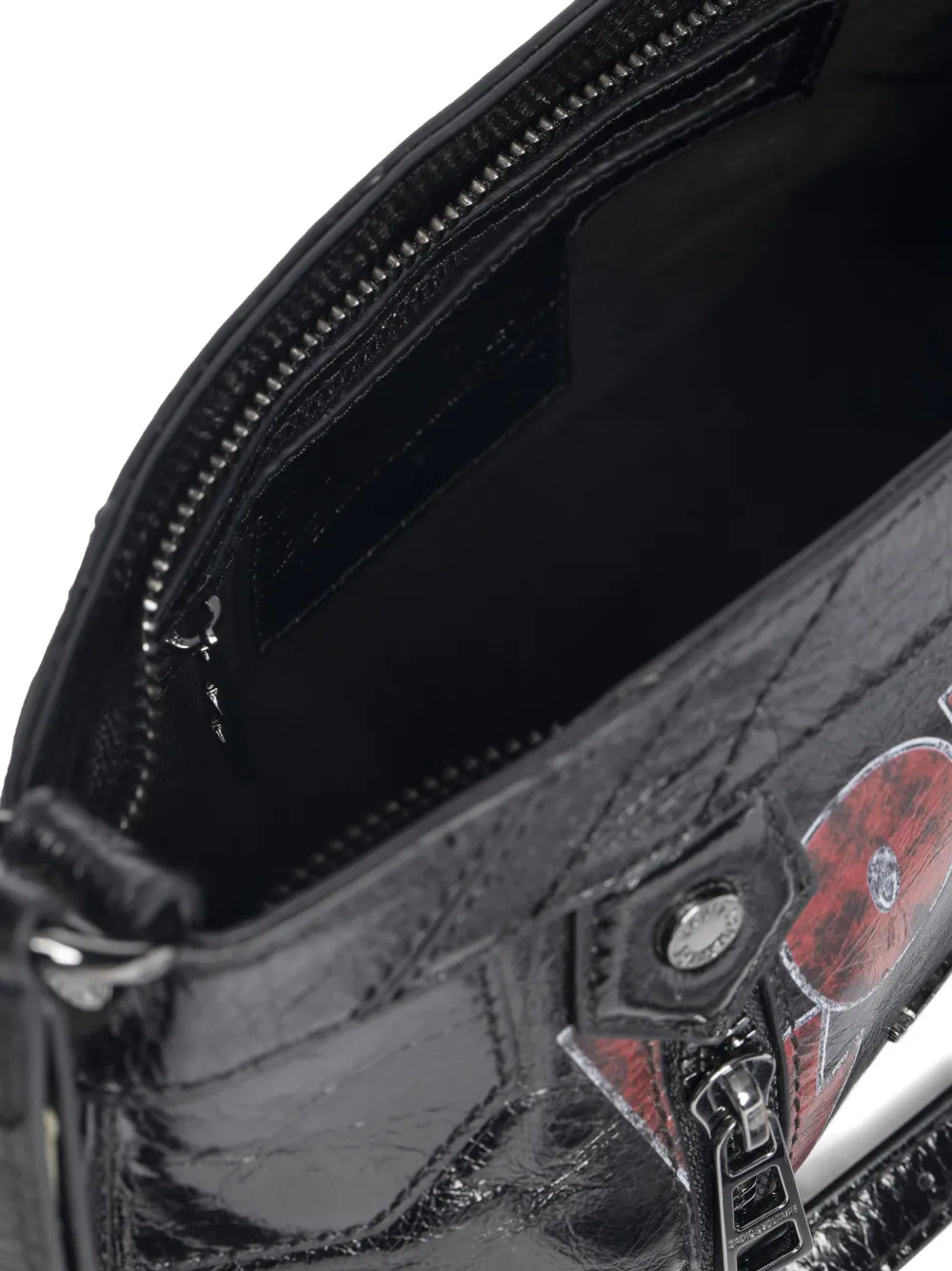 Sunny Mood Punk embellished leather shoulder bag