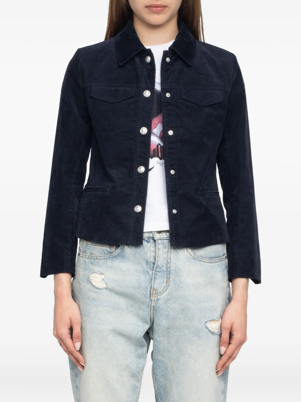 Zadig&Voltaire Liam corduroy jacket Blauw