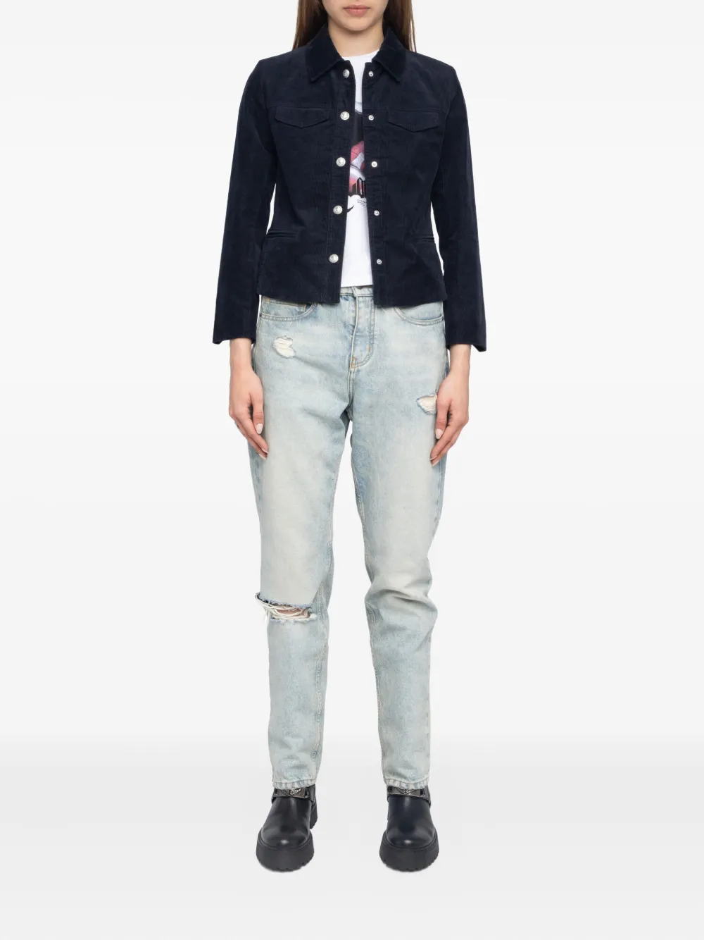 Zadig&Voltaire Liam corduroy jacket Blauw