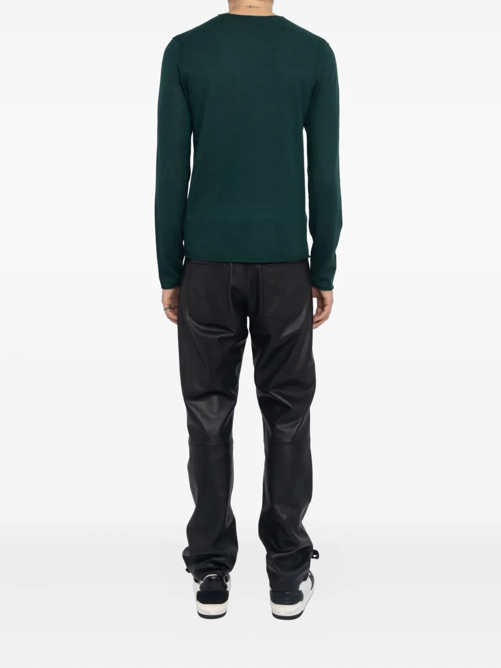 Zadig&Voltaire Teiss trui met gerafelde afwerking en ronde hals Groen
