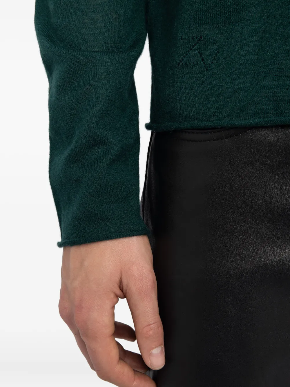 Zadig&Voltaire Teiss trui met gerafelde afwerking en ronde hals Groen