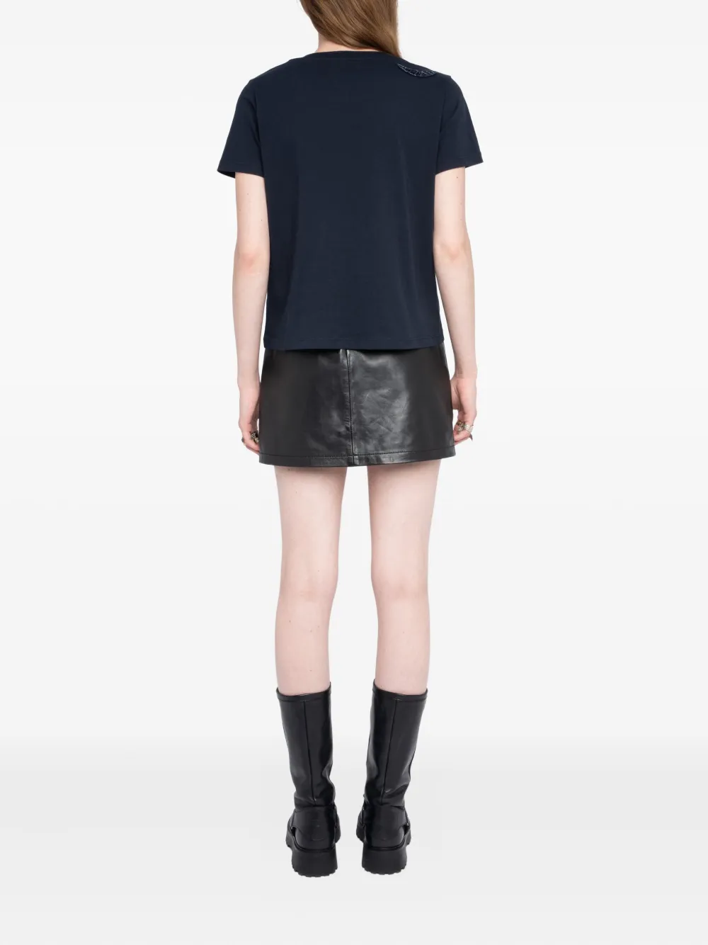 Zadig & Voltaire Beaded Wings Cotton T-shirt In Blue