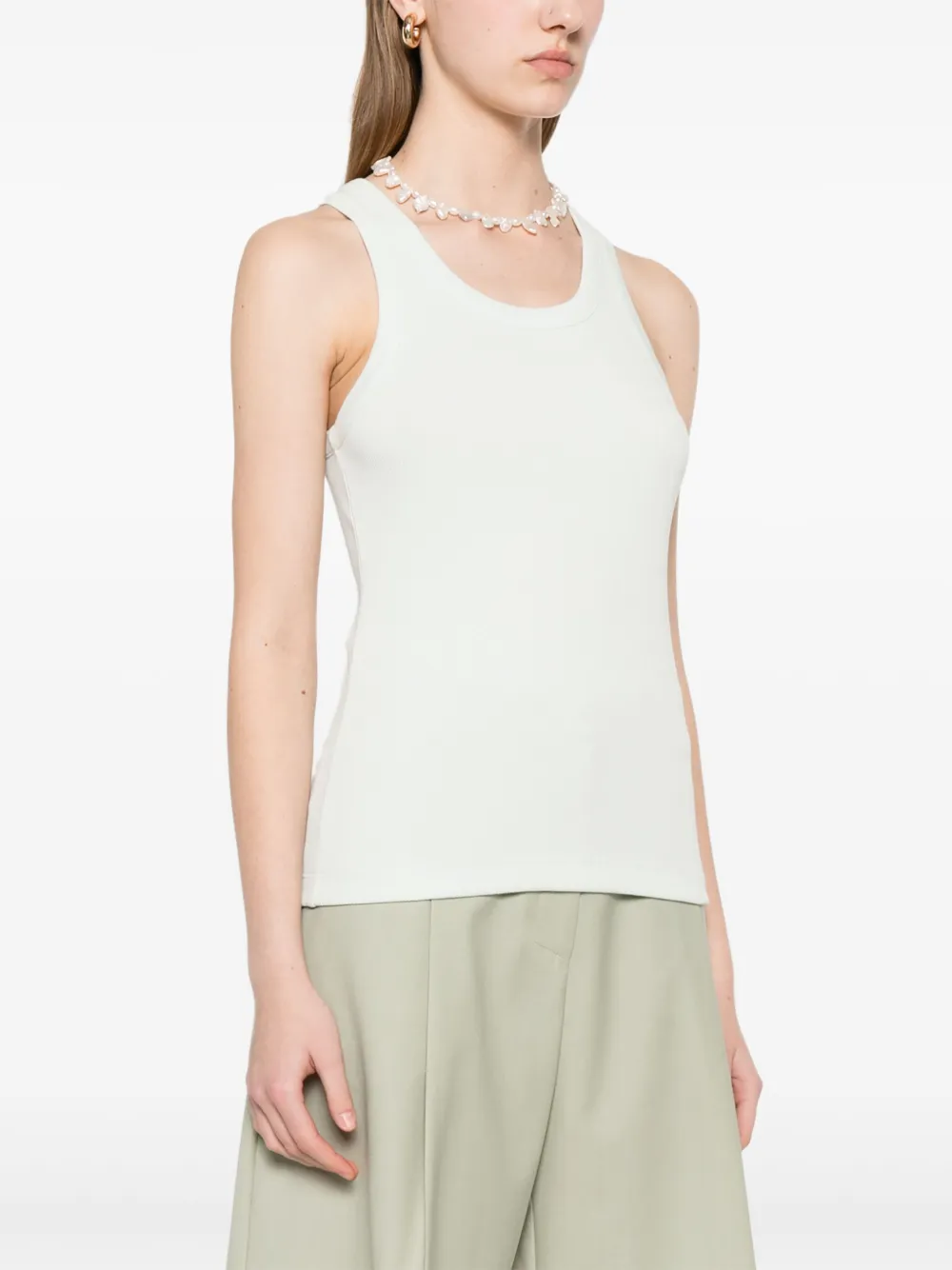 Vince Geribbelde tanktop Groen