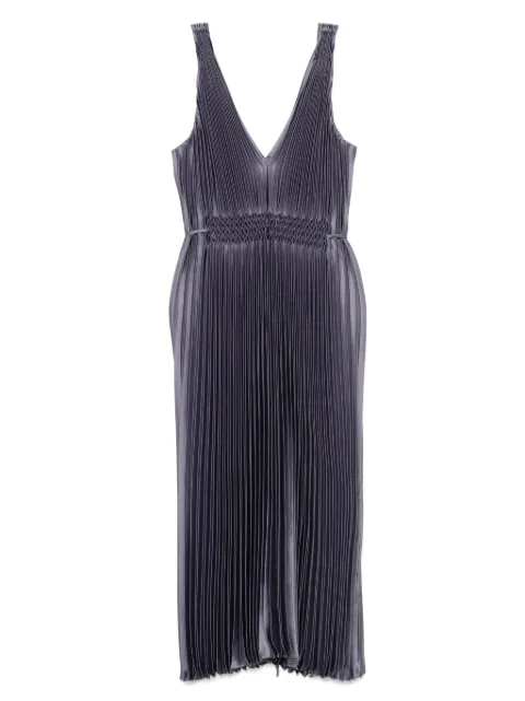 Vince pleated satin midi dress