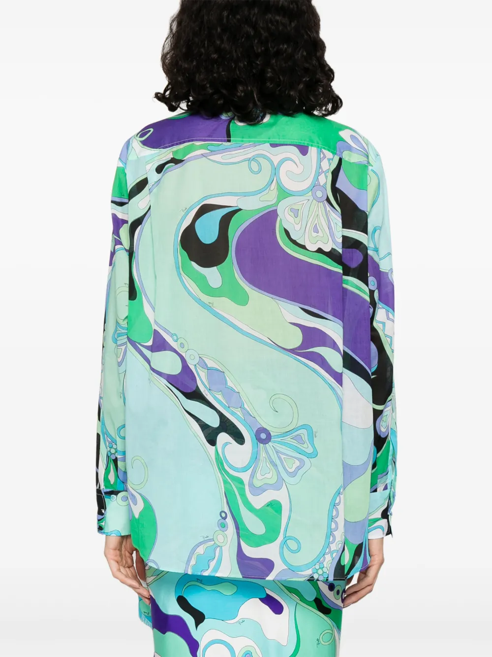 PUCCI Blouse met Orchidee-print Blauw