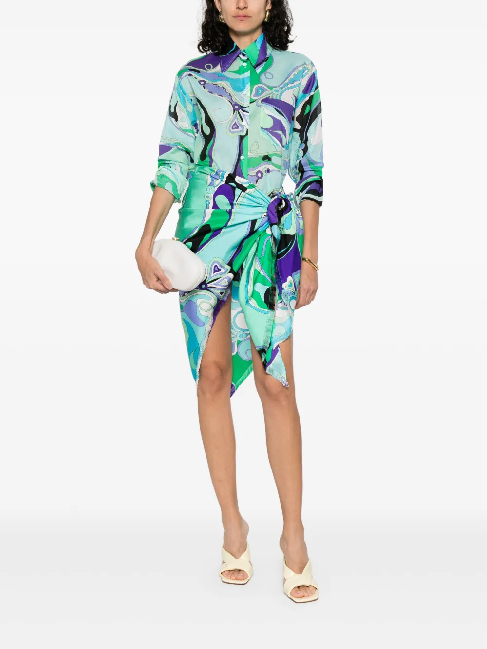 PUCCI Blouse met Orchidee-print - Blauw