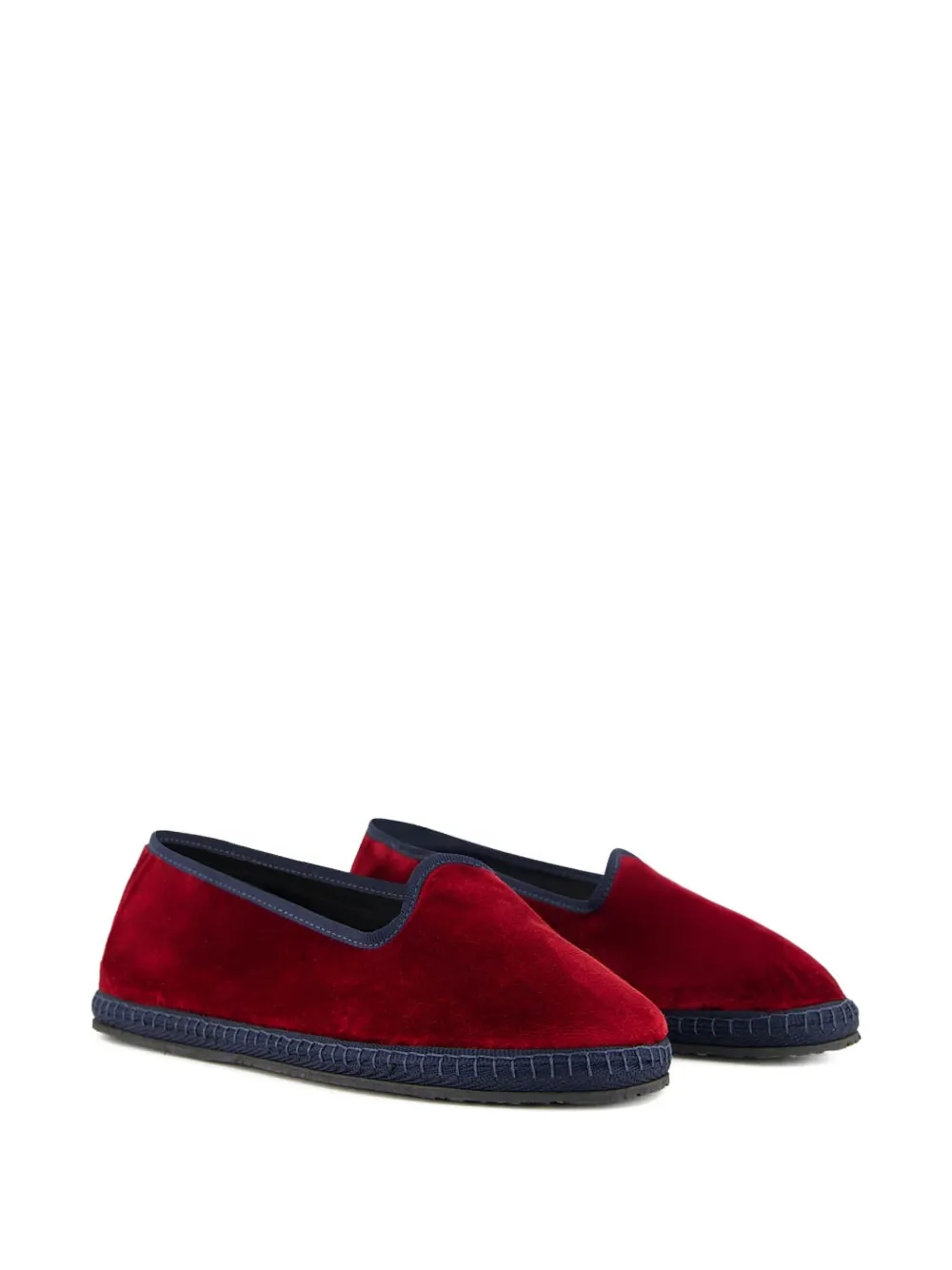 Piedaterre Velvet Ballet Flats In Red