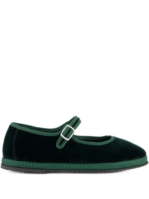 PIEDATERRE velvet ballet flats