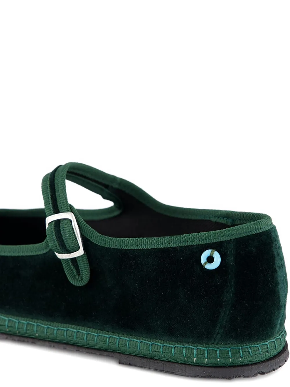 Piedaterre Velvet Ballet Flats In Green