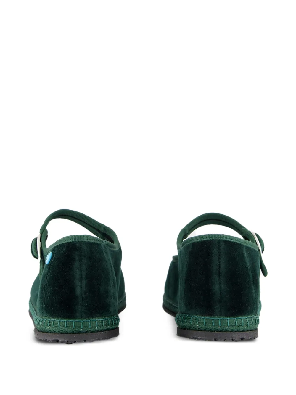 Piedaterre Velvet Ballet Flats In Green