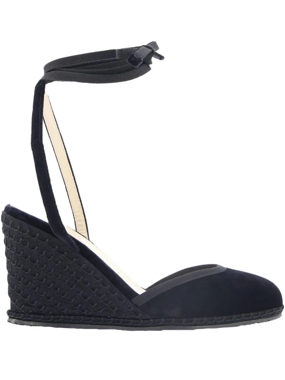 Vibi Venezia 100mm velvet lace-up heeled espadrilles Black