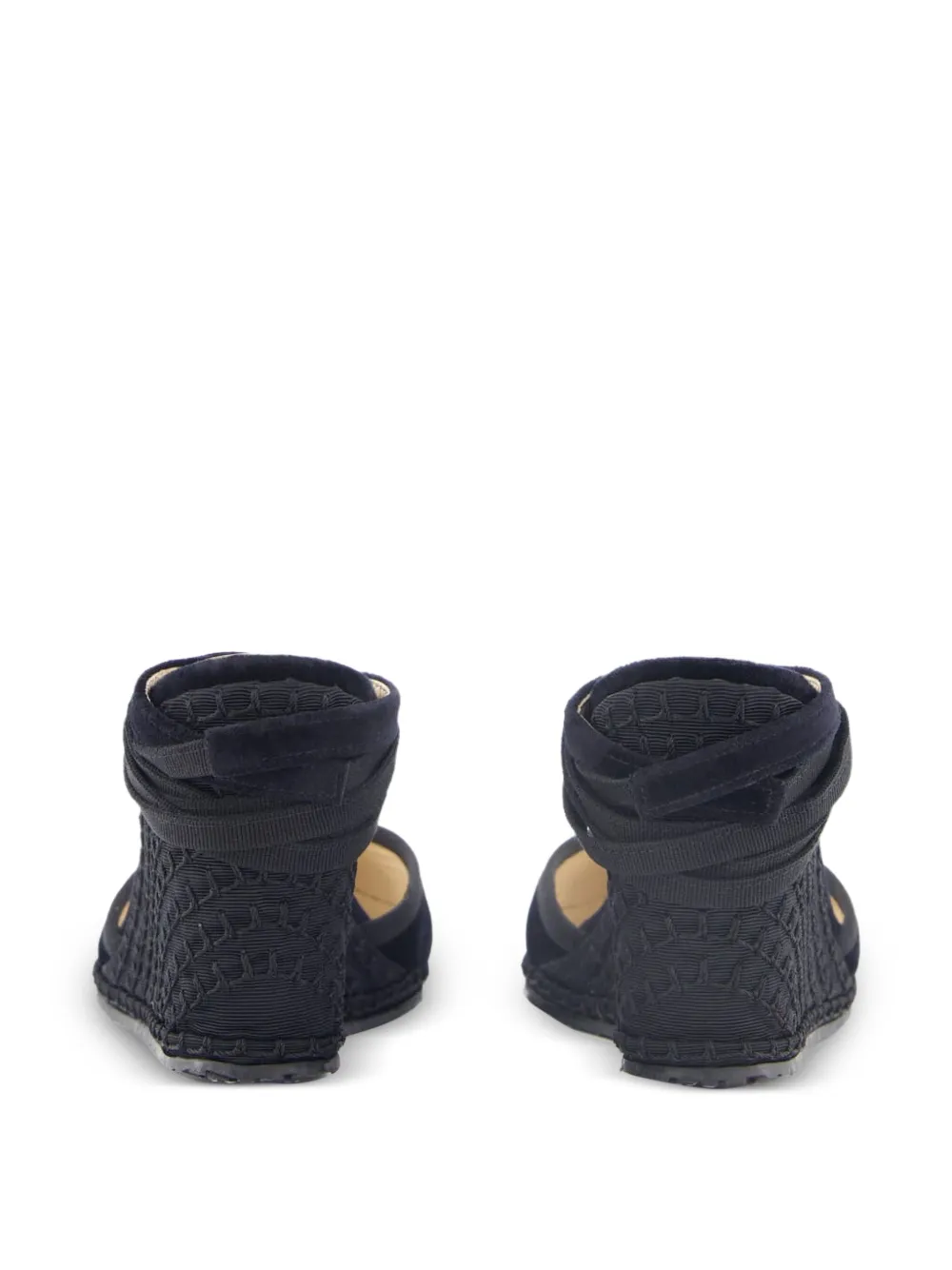 Vibi Venezia 100mm velvet lace-up heeled espadrilles Black