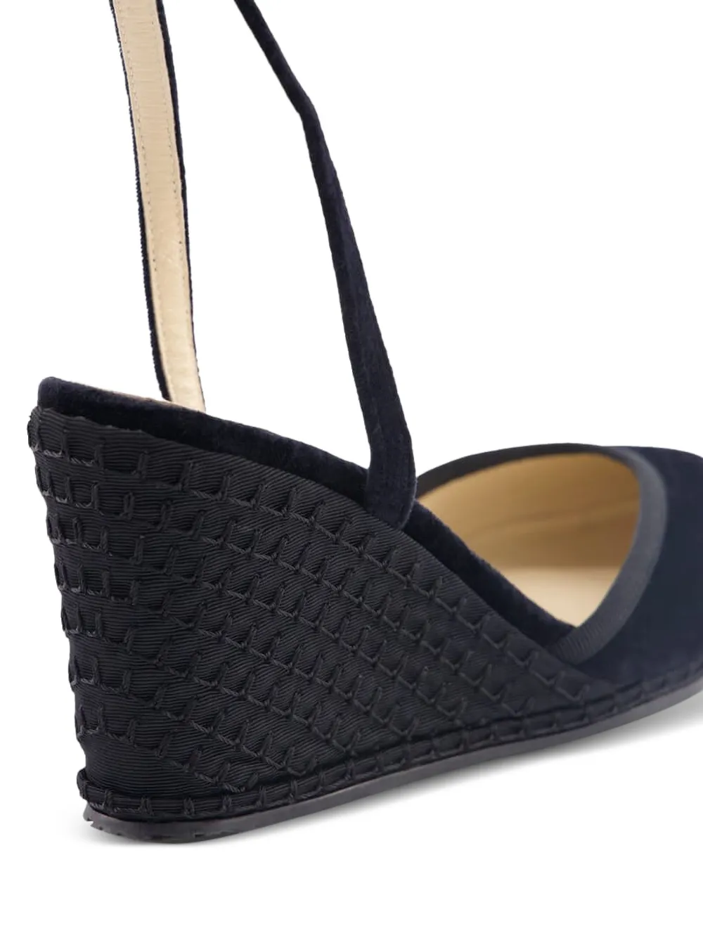 Vibi Venezia 100mm velvet lace-up heeled espadrilles Black