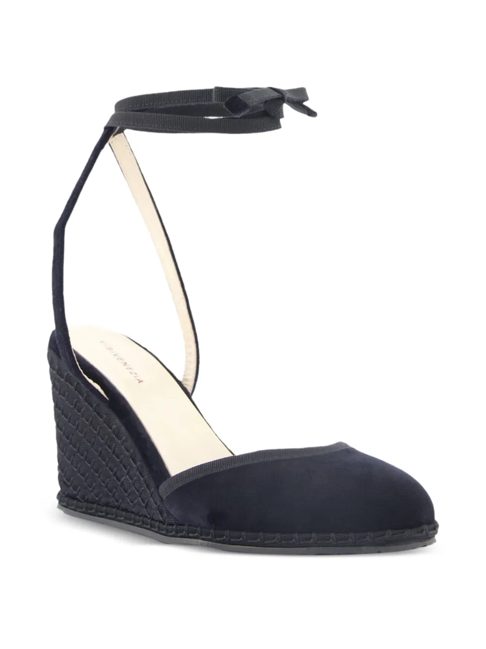Vibi Venezia 100mm velvet lace-up heeled espadrilles Black