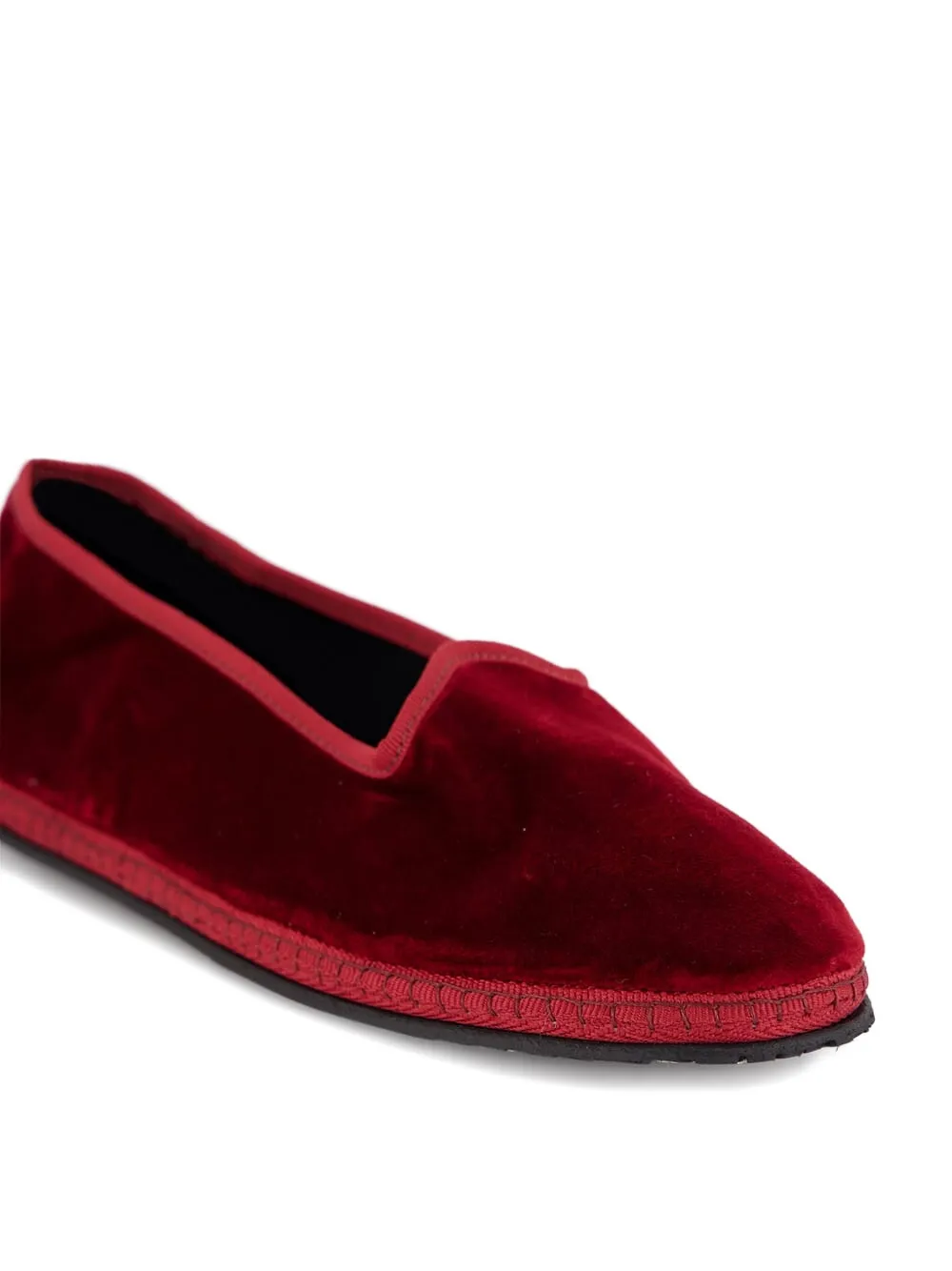 PIEDATERRE Modigliani velvet flat loafers Red