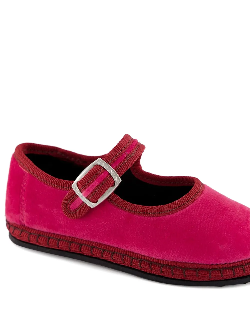 PIEDATERRE Grace velvet buckled ballet flats Pink