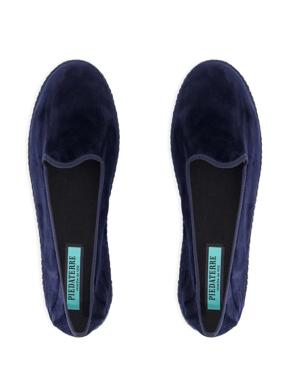 PIEDATERRE Modigliani velvet flat loafers Blue