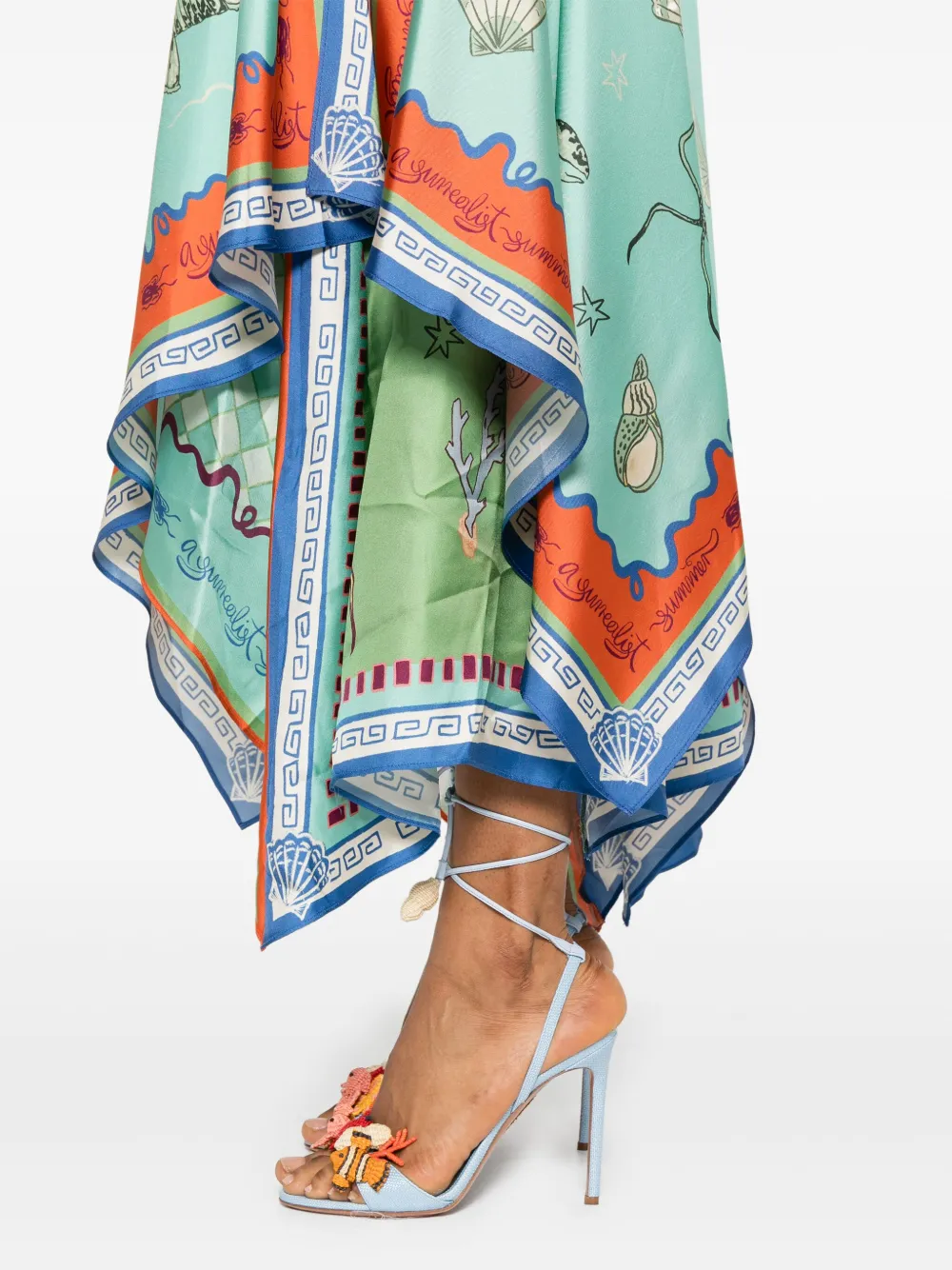 ALEMAIS Surrealist Summer Scarf jurk Blauw
