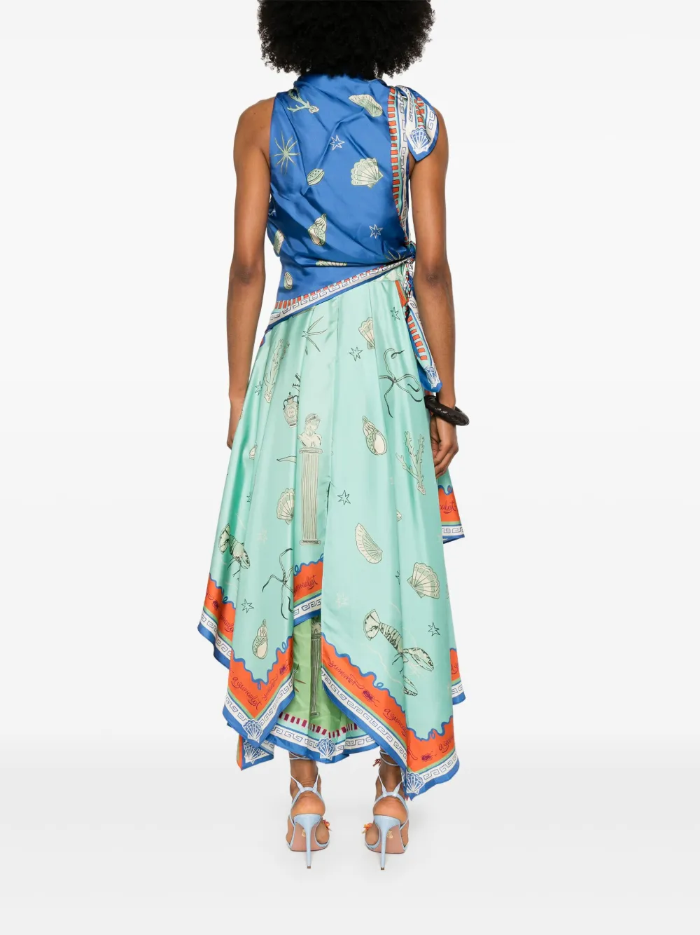 ALEMAIS Surrealist Summer Scarf jurk Blauw