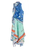 ALEMAIS Surrealist Summer Scarf dress - Blue