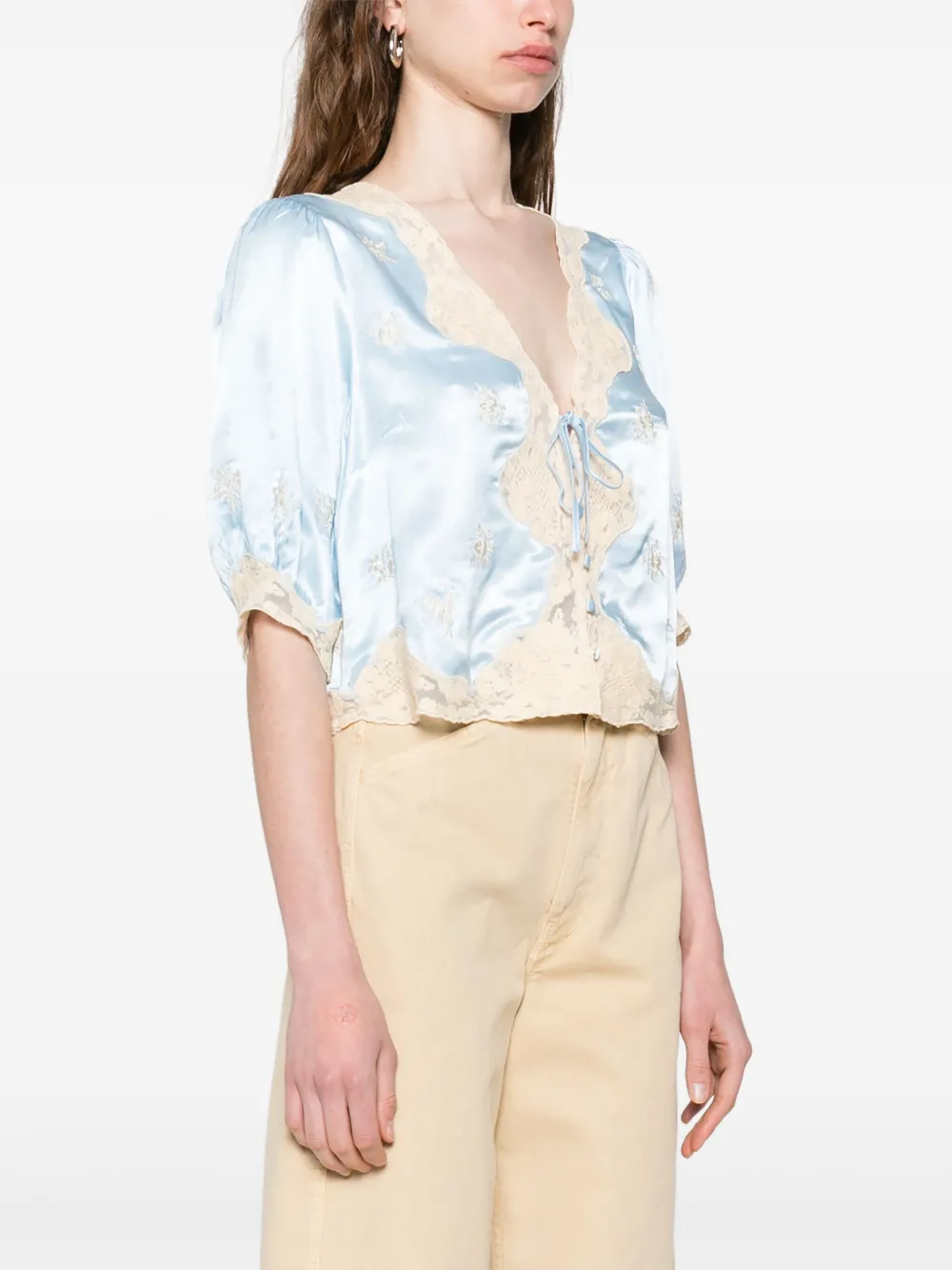 Rixo Ursula blouse Blauw