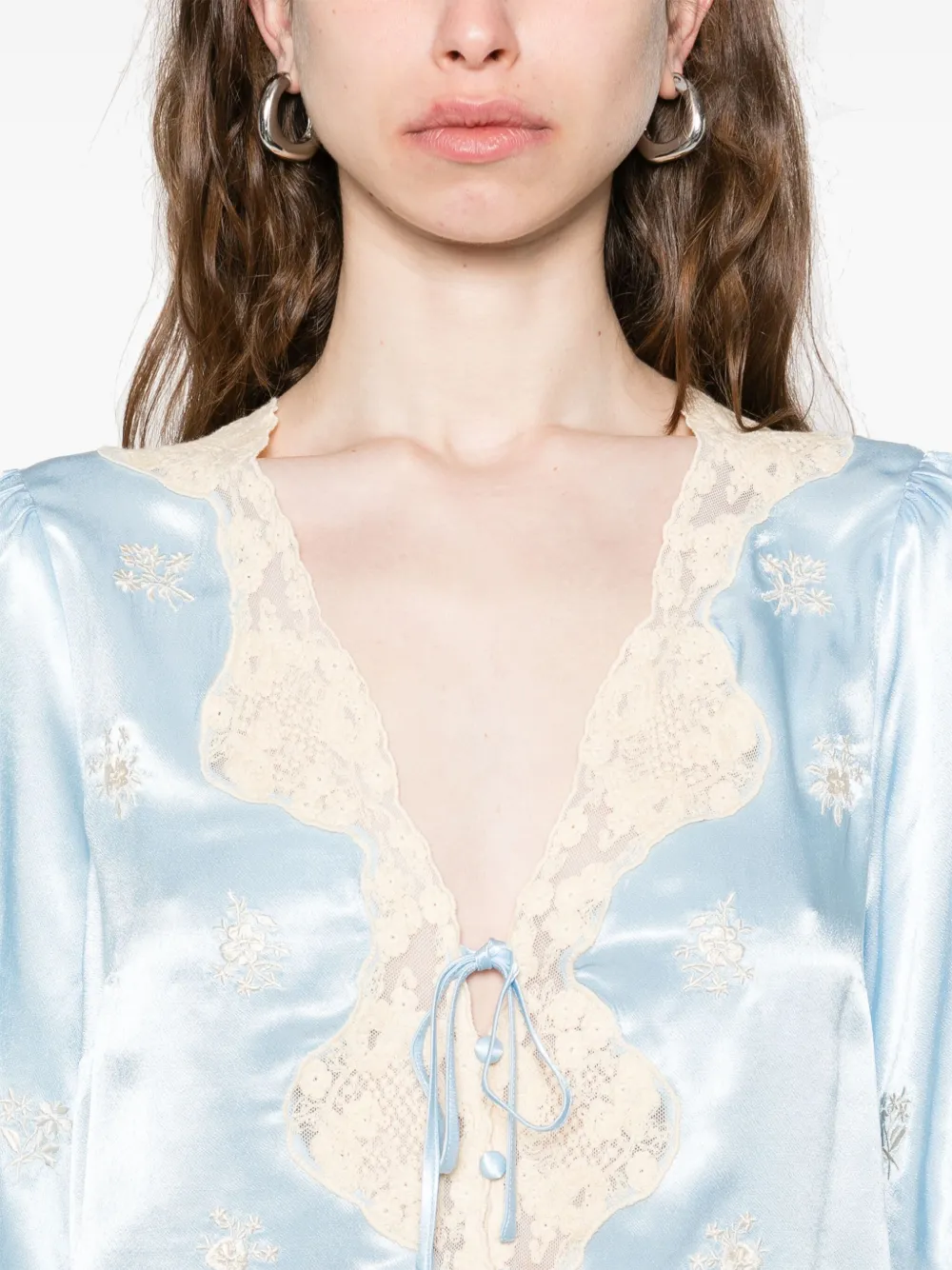 Rixo Ursula blouse Blauw