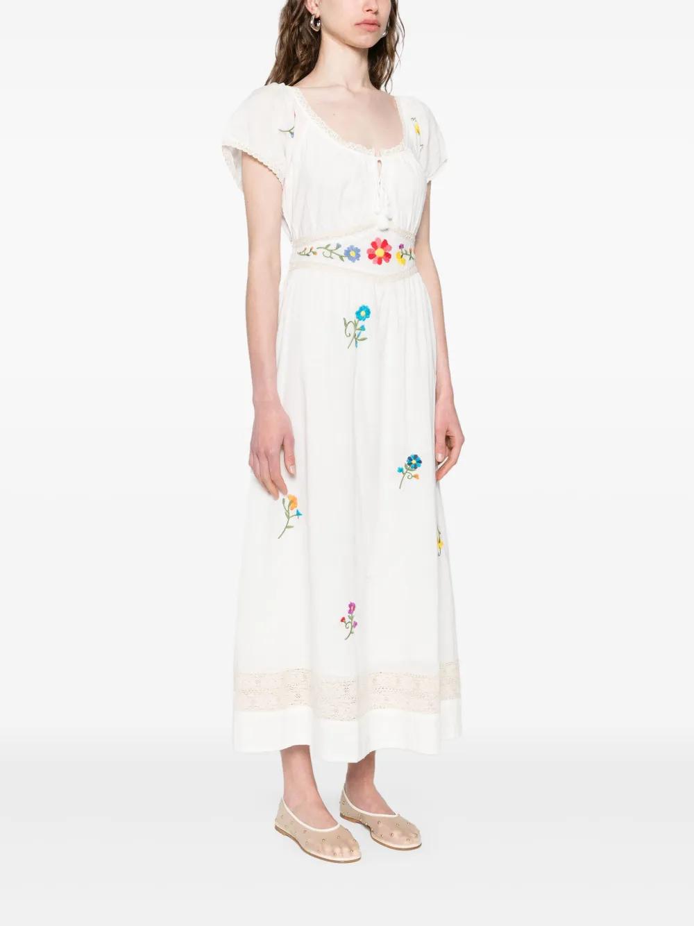 Rixo Alani maxi-jurk Beige