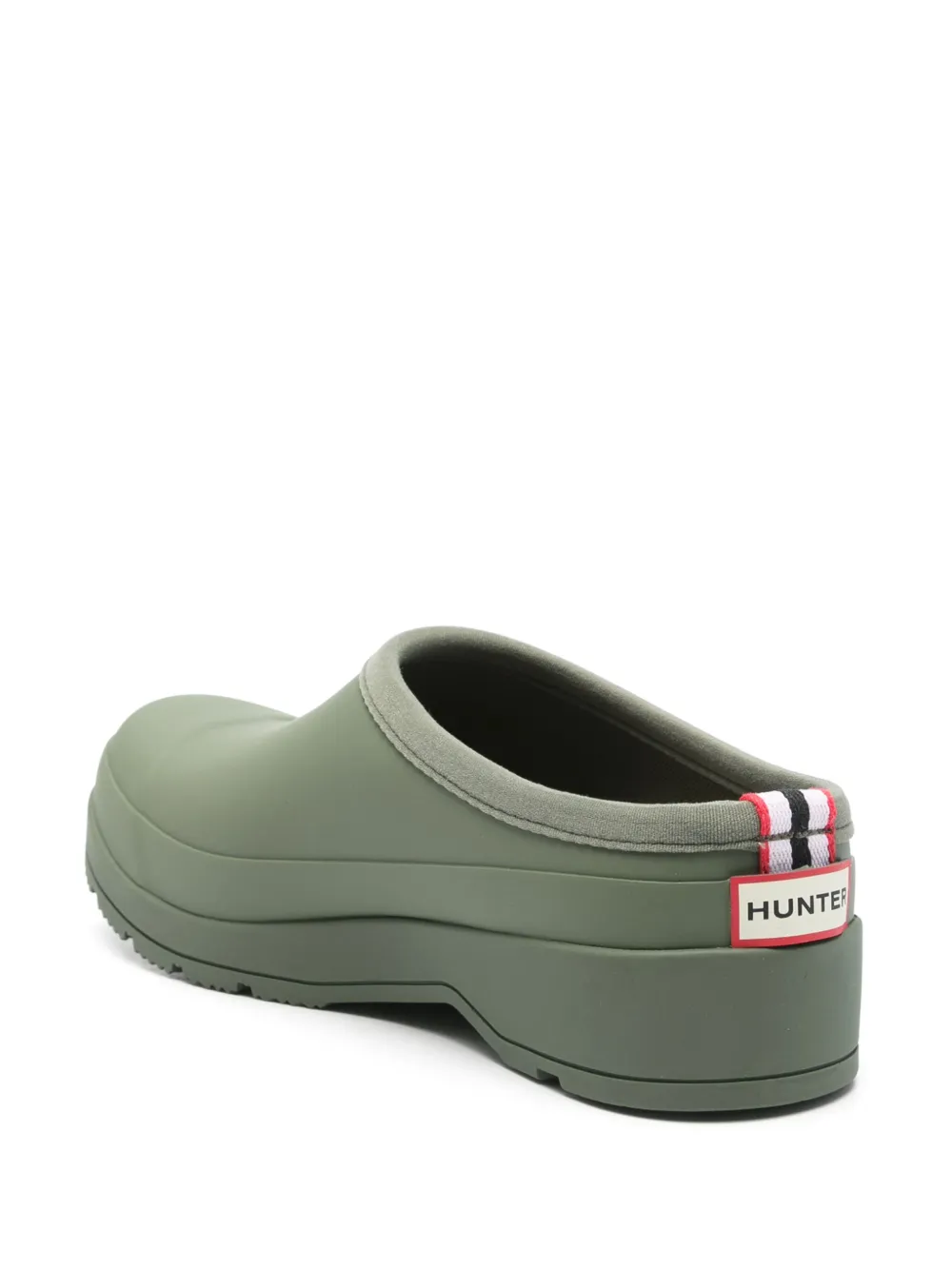 Hunter logo-print mules Green