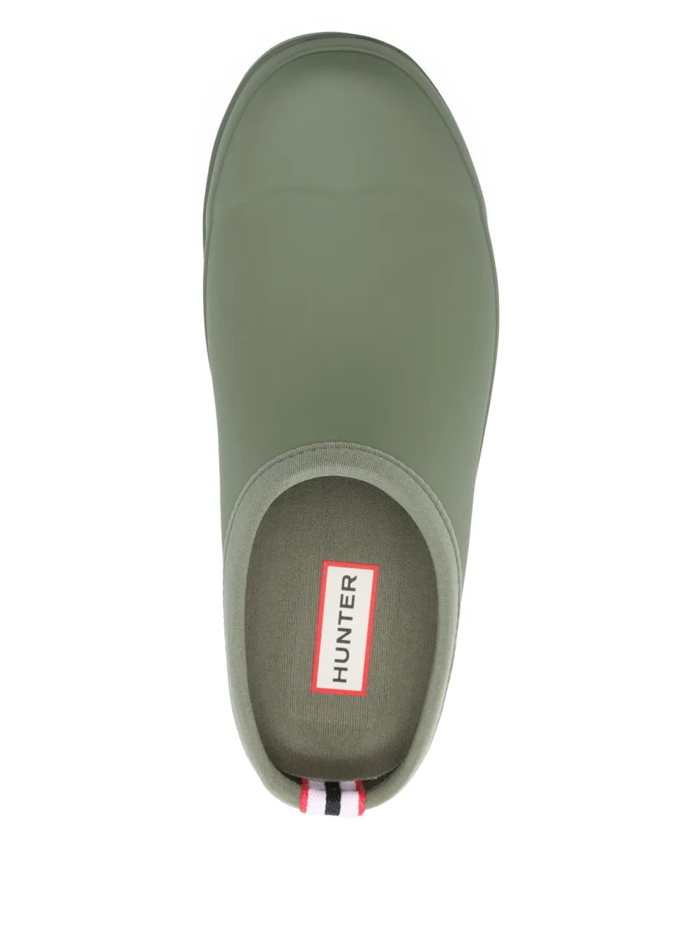 Hunter logo-print mules Green