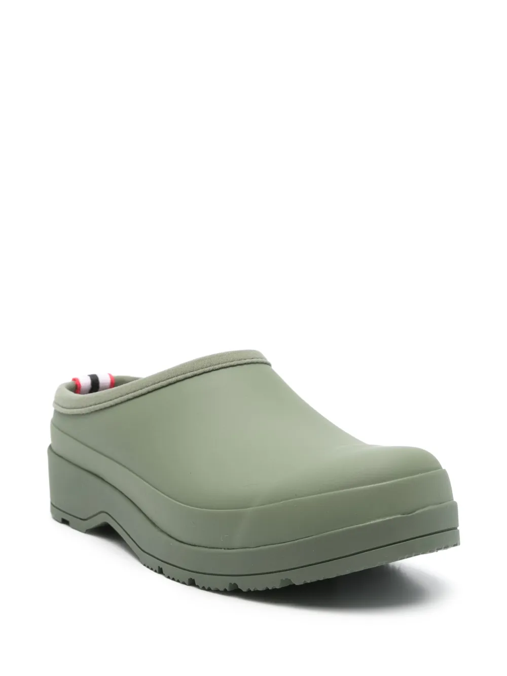 Hunter logo-print mules - Groen