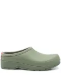 Hunter logo-print mules - Green