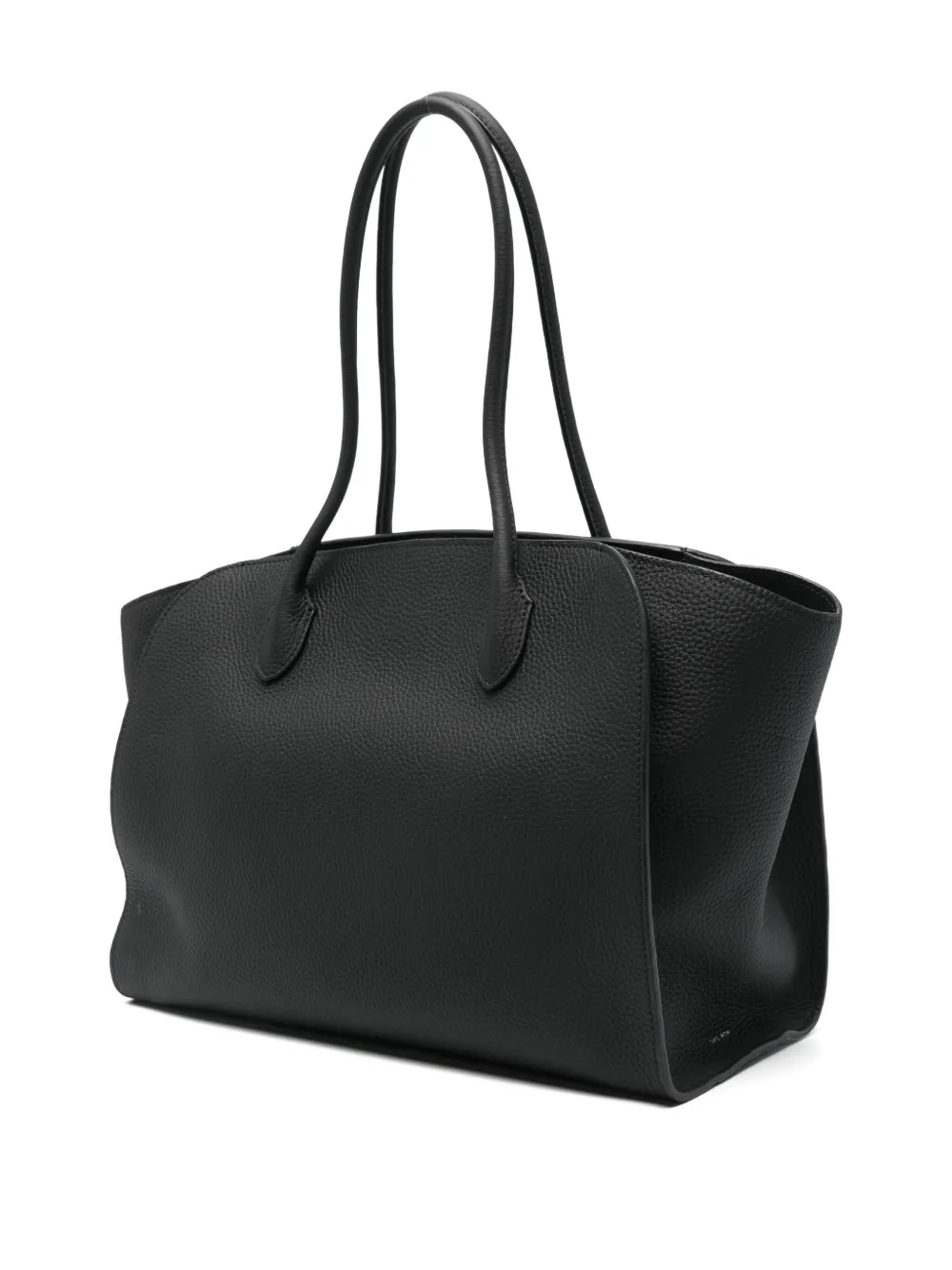 The Row Marlo Grained Leather Tote Bag In Black