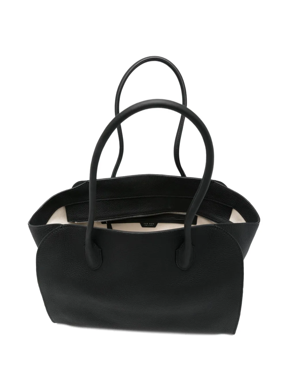 The Row Marlo Grained Leather Tote Bag In Black