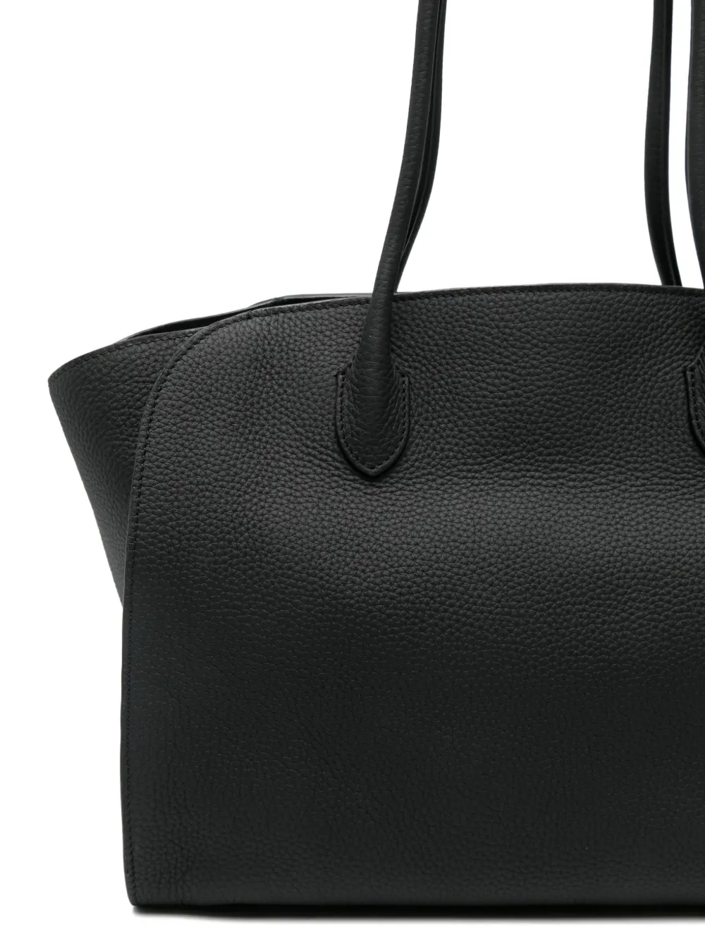 The Row Marlo Grained Leather Tote Bag In Black