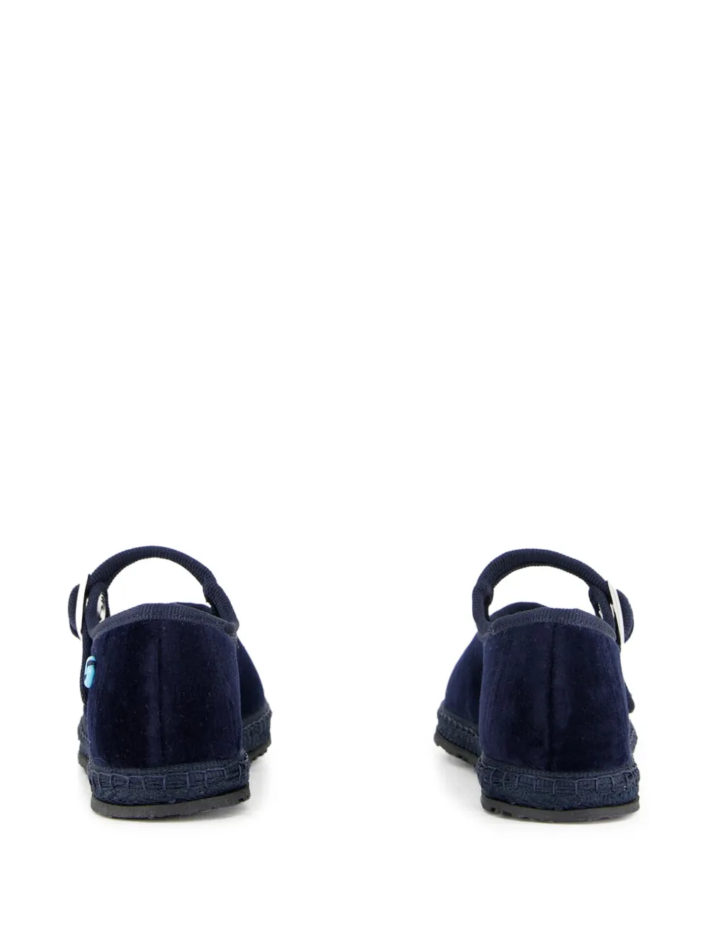 Piedaterre Velvet Buckle Ballet Flats In Blue