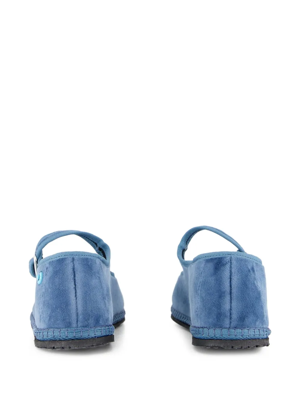 Piedaterre Mary Jane Velvet Buckle Ballet Flats In Blue