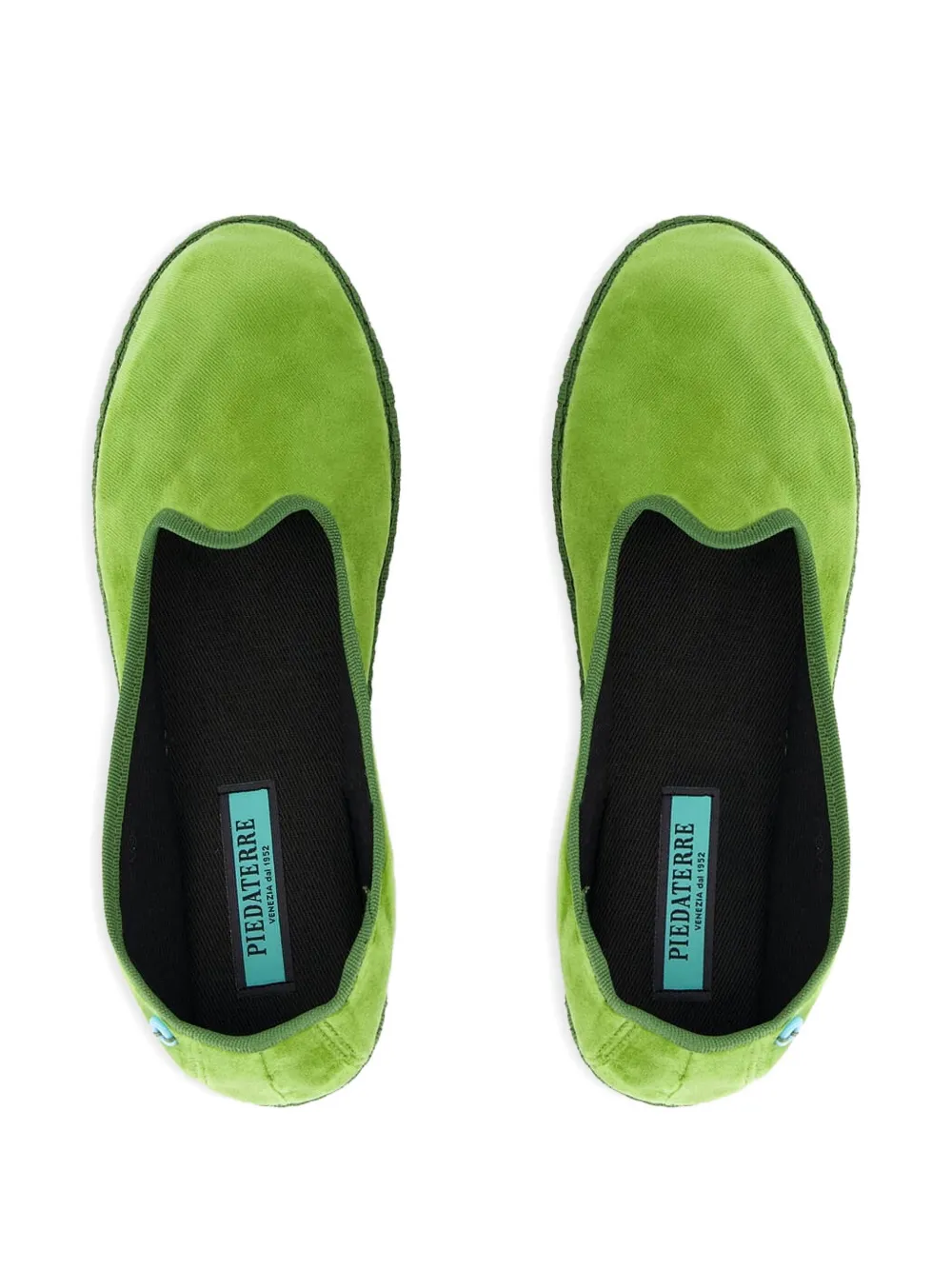 Piedaterre Modigliani Velvet Ballet Flats In Green