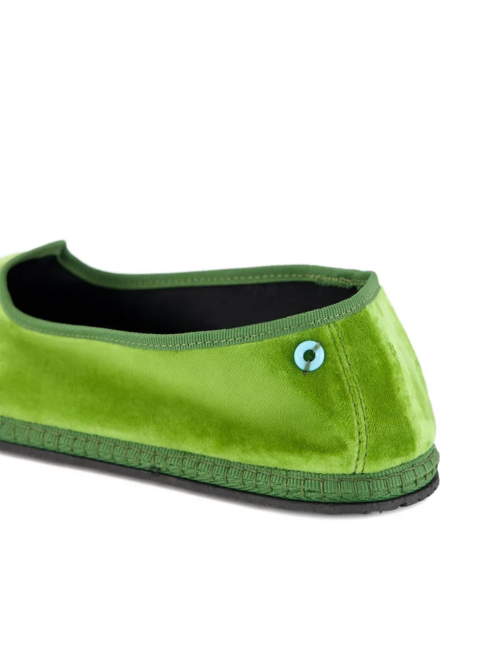 Piedaterre Modigliani Velvet Ballet Flats In Green