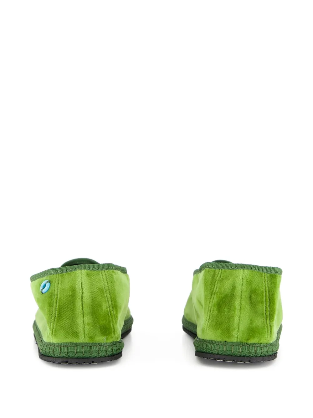Piedaterre Modigliani Velvet Ballet Flats In Green