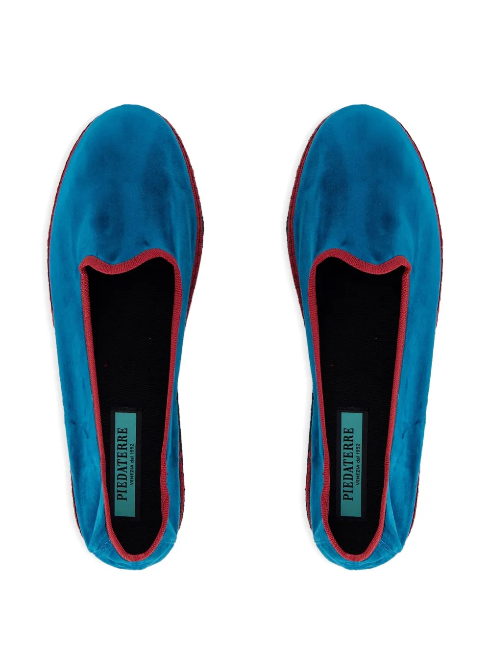PIEDATERRE velvet ballet flats Blue