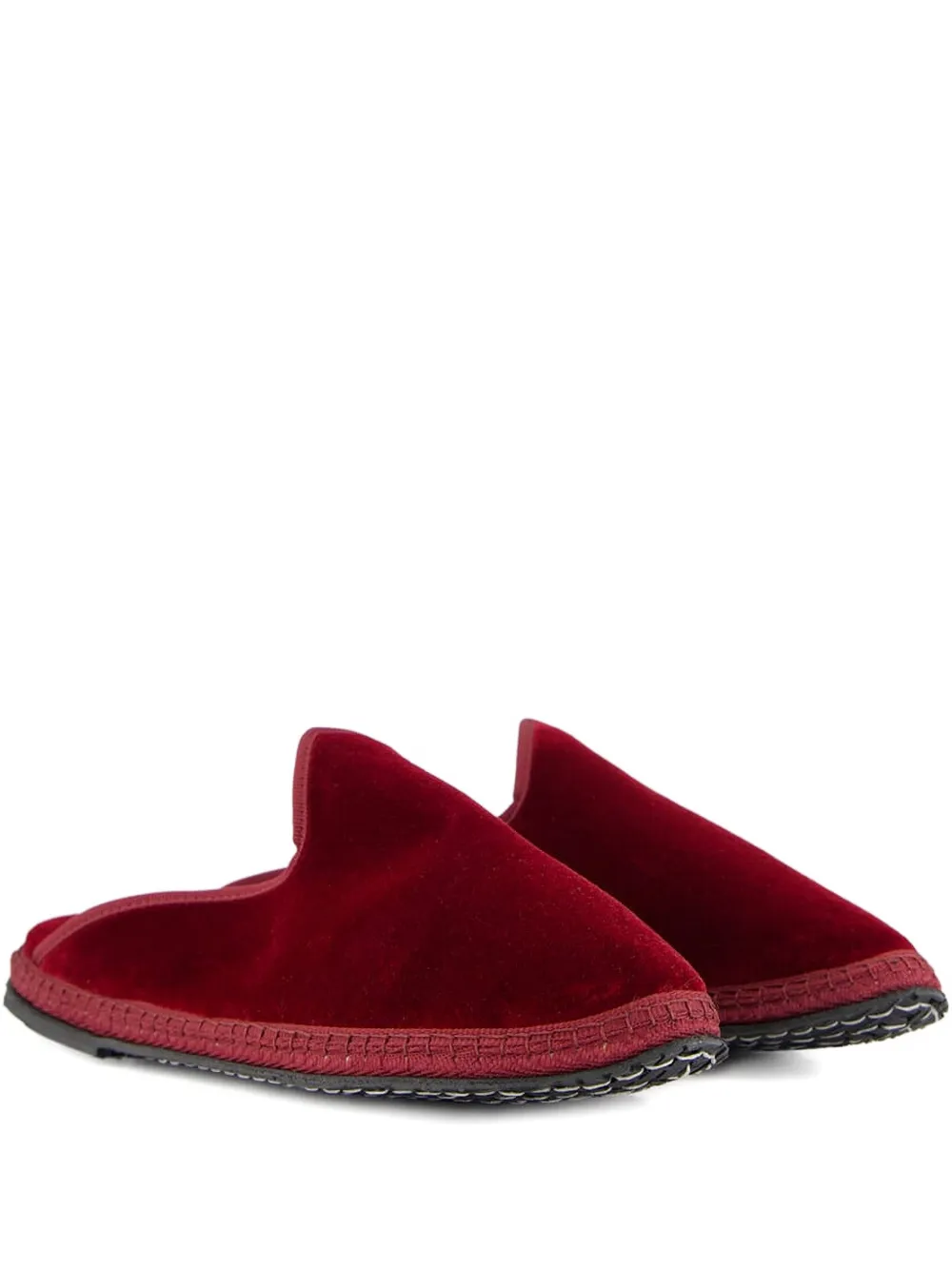 Piedaterre Dandy Velvet Slippers In Red