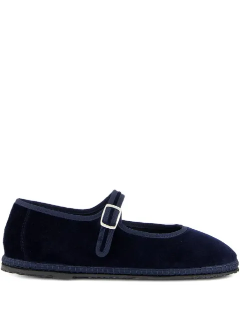 PIEDATERRE Grace velvet ballet flats