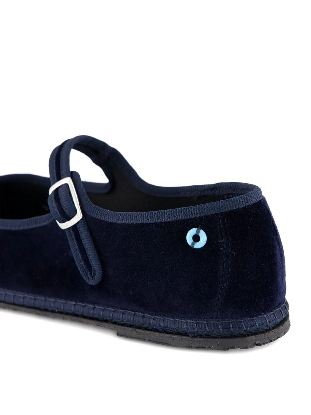 Piedaterre Grace Velvet Ballet Flats In Blue